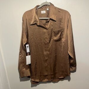 NWT Gold/Brown Size Small Wilfred Relaxed Shirt